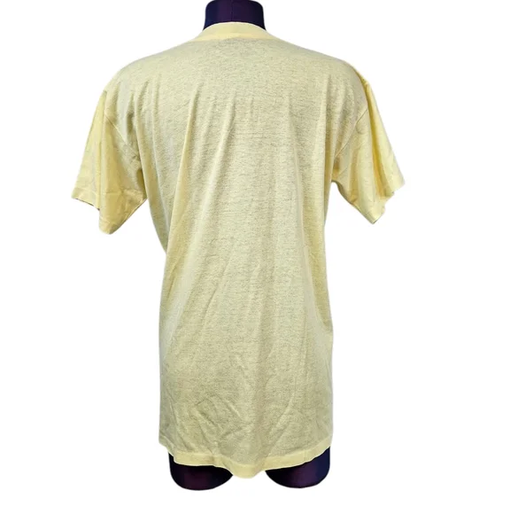Vintage 80s Royal Caribbean I'm Shipshape Single Stitch Yellow T-Shirt Large C5 - Picture 7 of 10